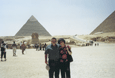 THE SPHYNX AND THE TWO LARGEST PYRAMIDS IN EGYPT.